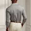 Harmaa miesten Ralph Lauren Custom Slim Fit pikee poolopaidat Harmaa miesten Ralph Lauren Custom Slim Fit pikee poolopaidat