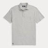 Harmaa miesten Ralph Lauren Custom Slim Fit puuvilla-pellava poolopaidat Harmaa miesten Ralph Lauren Custom Slim Fit puuvilla-pellava poolopaidat