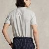 Harmaa miesten Ralph Lauren Custom Slim Fit puuvilla-pellava poolopaidat Harmaa miesten Ralph Lauren Custom Slim Fit puuvilla-pellava poolopaidat