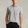 Harmaa miesten Ralph Lauren Custom Slim Fit Stretch Mesh -poolopaidat