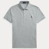 Harmaa miesten Ralph Lauren Custom Slim Fit Stretch Mesh -poolopaidat