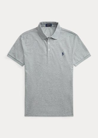 Harmaa miesten Ralph Lauren Custom Slim Fit Stretch Mesh -poolopaidat