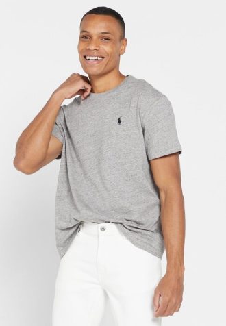 Harmaa miesten Ralph Lauren Essential Crew Neck T-paidat
