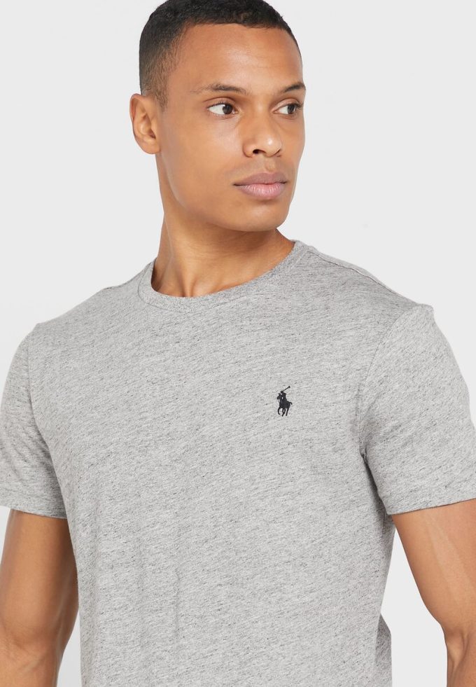 Harmaa miesten Ralph Lauren Essential Crew Neck T-paidat