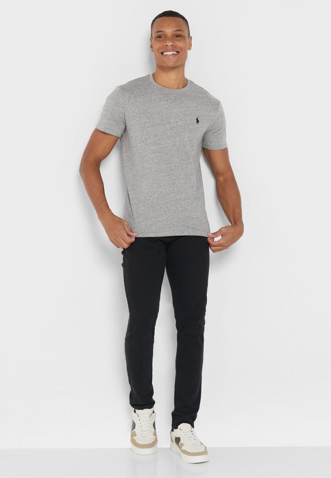 Harmaa miesten Ralph Lauren Essential Crew Neck T-paidat