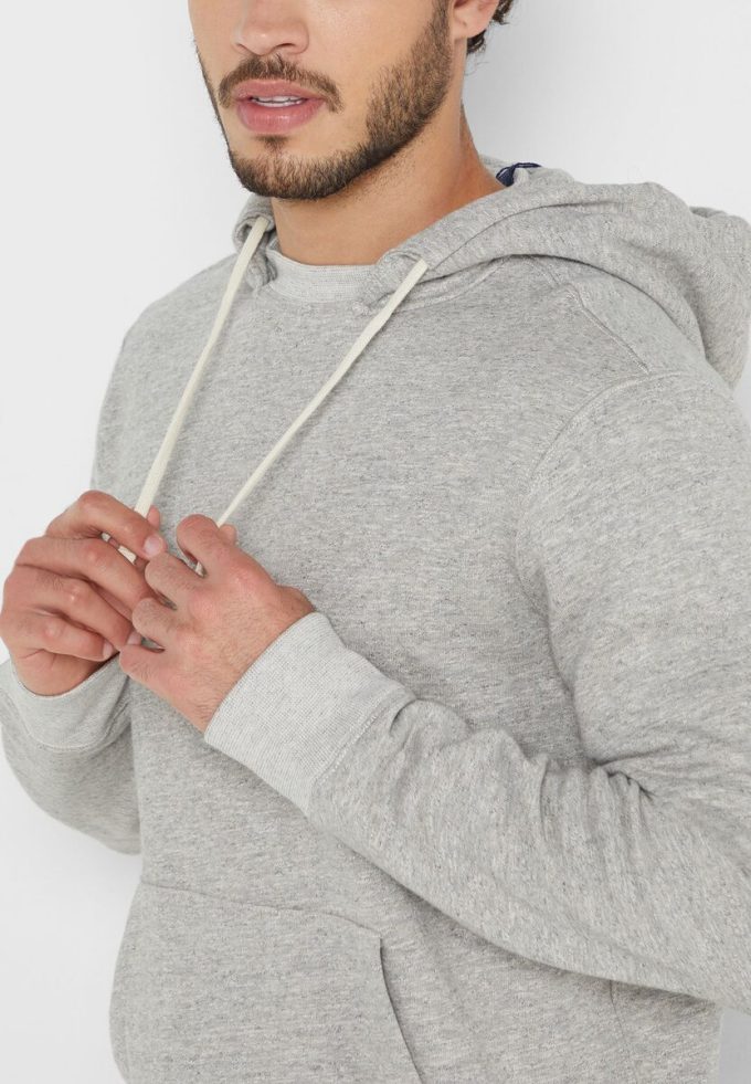 Harmaa miesten Ralph Lauren Essential -huppari Harmaa miesten Ralph Lauren Essential -huppari