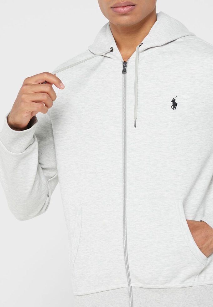 Harmaa miesten Ralph Lauren Essential -huppari Harmaa miesten Ralph Lauren Essential -huppari