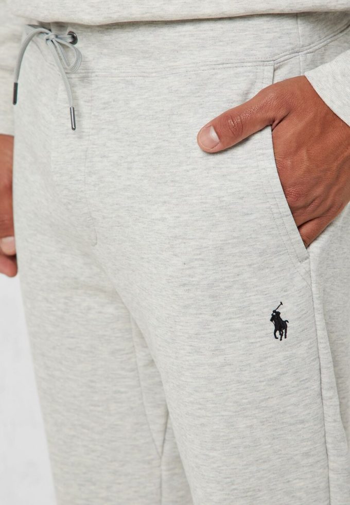 Harmaa miesten Ralph Lauren Essential -mansettihousut Harmaa miesten Ralph Lauren Essential -mansettihousut
