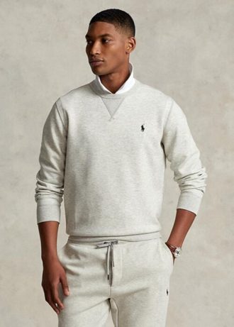 Harmaa miesten Ralph Lauren -kaksoisneulepusero