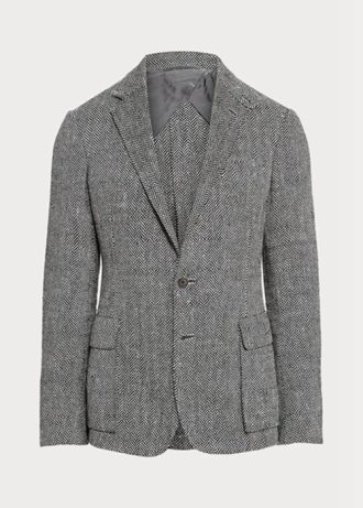 Harmaa miesten Ralph Lauren Kentin käsintehdyt kalanruotobleiserit Harmaa miesten Ralph Lauren Kentin käsintehdyt kalanruotobleiserit
