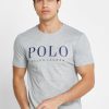 Harmaa miesten Ralph Lauren Logo Crew Neck T-paidat