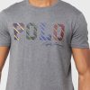 Harmaa miesten Ralph Lauren Logo Crew Neck T-paidat