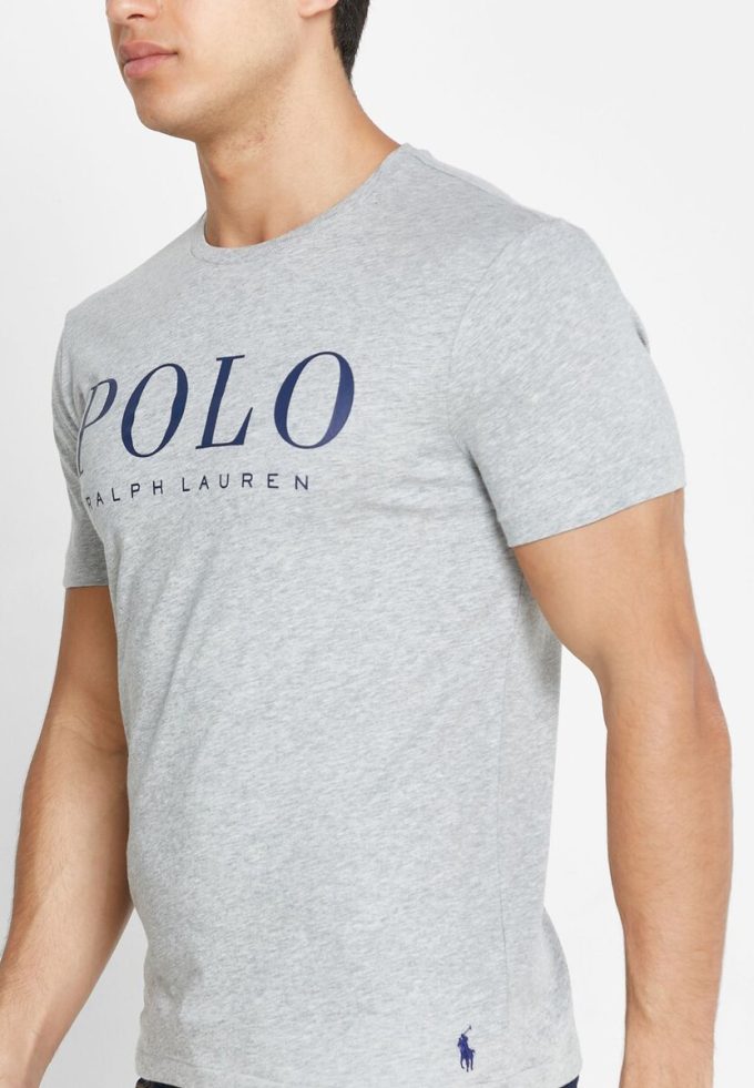 Harmaa miesten Ralph Lauren Logo Crew Neck T-paidat