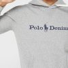 Harmaa miesten Ralph Lauren -logohuppari Harmaa miesten Ralph Lauren -logohuppari