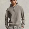 Harmaa miesten Ralph Lauren luonnonmukainen puuvillainen fleecehuppari Harmaa miesten Ralph Lauren luonnonmukainen puuvillainen fleecehuppari