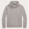 Harmaa miesten Ralph Lauren luonnonmukainen puuvillainen fleecehuppari Harmaa miesten Ralph Lauren luonnonmukainen puuvillainen fleecehuppari