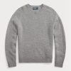 Harmaa miesten Ralph Lauren mokkanahkainen villapaita neulepuseroissa