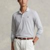 Harmaa miesten Ralph Lauren mukautetut Slim Fit Birdseye poolopaidat Harmaa miesten Ralph Lauren mukautetut Slim Fit Birdseye poolopaidat