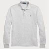 Harmaa miesten Ralph Lauren mukautetut Slim Fit Birdseye poolopaidat Harmaa miesten Ralph Lauren mukautetut Slim Fit Birdseye poolopaidat