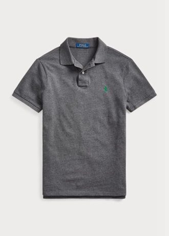 Harmaa miesten Ralph Lauren mukautetut Slim Fit mesh poolopaidat