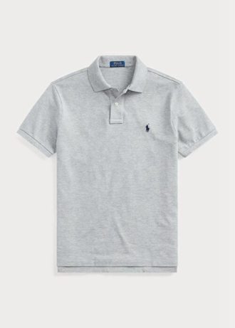 Harmaa miesten Ralph Lauren mukautetut Slim Fit mesh poolopaidat
