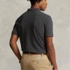 Harmaa miesten Ralph Lauren mukautetut Slim Fit mesh poolopaidat Harmaa miesten Ralph Lauren mukautetut Slim Fit mesh poolopaidat