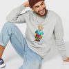 Harmaa miesten Ralph Lauren -painattu Polo Bear -huppari