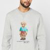 Harmaa miesten Ralph Lauren -painattu Polo Bear -huppari