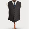 Harmaa miesten Ralph Lauren Plaid Silkkipellavaliivit bleiserit