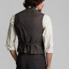 Harmaa miesten Ralph Lauren Plaid Silkkipellavaliivit bleiserit