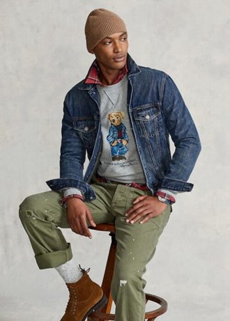 Harmaa miesten Ralph Lauren Polo Bear Fleece -huppari