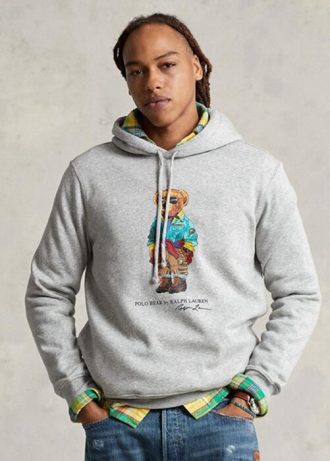 Harmaa miesten Ralph Lauren Polo Bear fleecehuppari