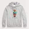 Harmaa miesten Ralph Lauren Polo Bear fleecehuppari Harmaa miesten Ralph Lauren Polo Bear fleecehuppari