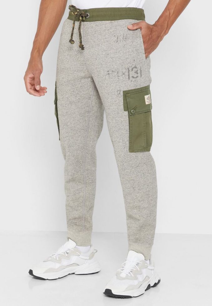 Harmaa miesten Ralph Lauren -printtihousut Harmaa miesten Ralph Lauren -printtihousut