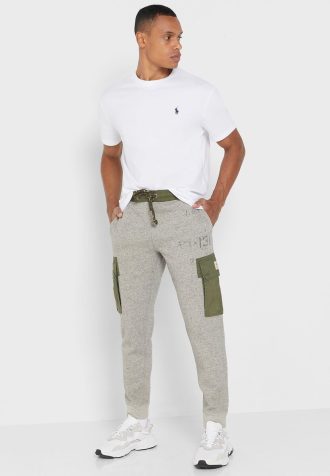 Harmaa miesten Ralph Lauren -printtihousut Harmaa miesten Ralph Lauren -printtihousut