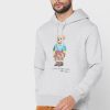 Harmaa miesten Ralph Lauren -printtihuppari Harmaa miesten Ralph Lauren -printtihuppari