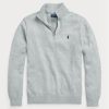 Harmaa miesten Ralph Lauren -puuvillaneulepusero, jossa on nelivetoketju Harmaa miesten Ralph Lauren -puuvillaneulepusero, jossa on nelivetoketju