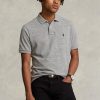 Harmaa miesten Ralph Lauren Slim Fit mesh poolopaidat