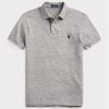 Harmaa miesten Ralph Lauren Slim Fit mesh poolopaidat