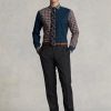 Harmaa miesten Ralph Lauren Slim Fit -villahousut Harmaa miesten Ralph Lauren Slim Fit -villahousut