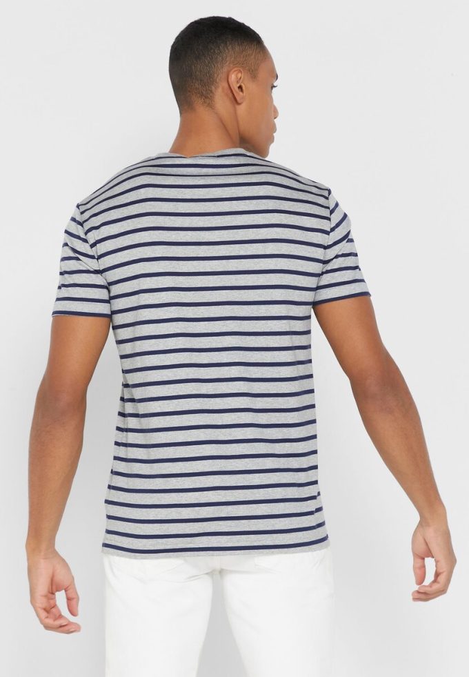 Harmaa Miesten Ralph Lauren Striped Crew Neck T-paidat Harmaa Miesten Ralph Lauren Striped Crew Neck T-paidat