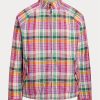 Harmaa miesten Ralph Laurenin kääntyvät Madras-Twill-takit