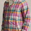 Harmaa miesten Ralph Laurenin kääntyvät Madras-Twill-takit