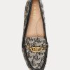 Harmaa naisten Ralph Lauren Averi II monogrammi jacquard-loafers Harmaa naisten Ralph Lauren Averi II monogrammi jacquard-loafers