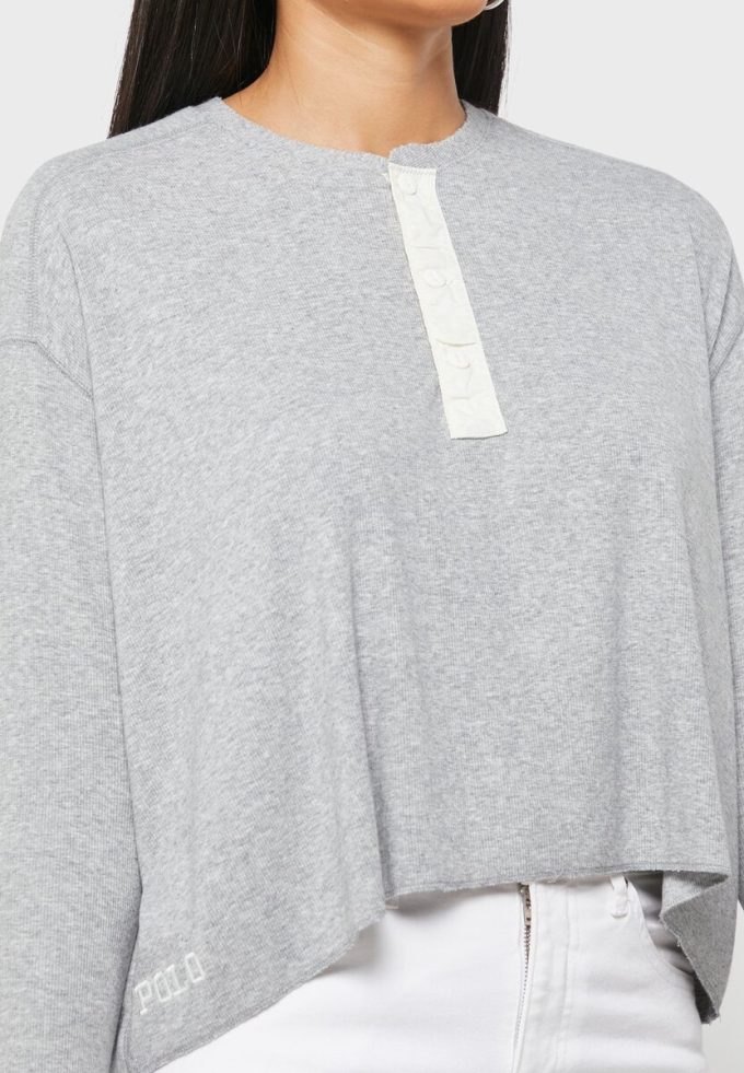 Harmaa naisten Ralph Lauren Crew Neck -neulepuserot