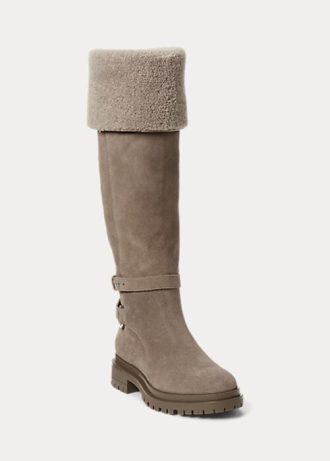 Harmaa naisten Ralph Lauren Cristine Suede -saappaat