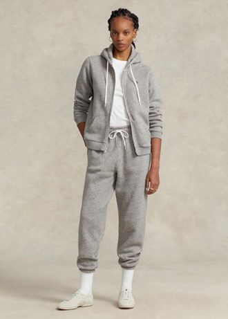 Harmaa naisten Ralph Lauren Fleece Athletics -housut