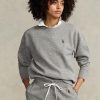 Harmaa naisten Ralph Lauren -fleece-villapusero Harmaa naisten Ralph Lauren -fleece-villapusero
