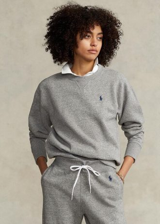 Harmaa naisten Ralph Lauren -fleece-villapusero