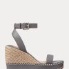 Harmaa naisten Ralph Lauren Hilarie Nahkainen Espadrille Harmaa naisten Ralph Lauren Hilarie Nahkainen Espadrille
